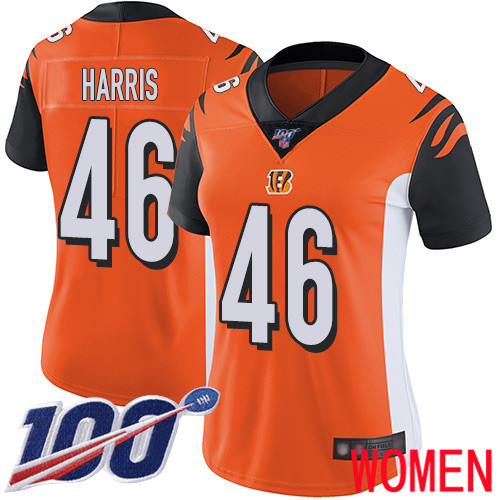 Cincinnati Bengals Limited Orange Women Clark Harris Alternate Jersey NFL Footballl 46 100th Season Vapor Untouchable